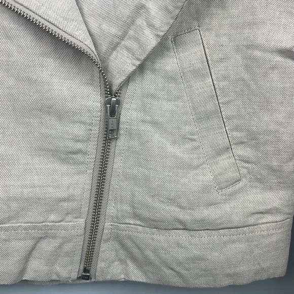 ICHI linen blend zipper closure moto style jacket size 38/ medium - Picture 4 of 10